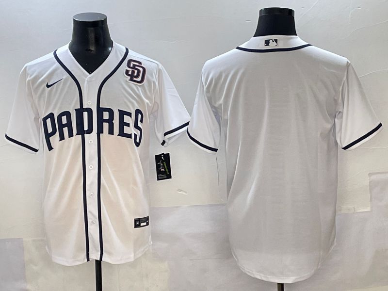 Men 2025 San Diego Padres Blank White Game Nike MLB Jersey style 6->san diego padres->MLB Jersey
